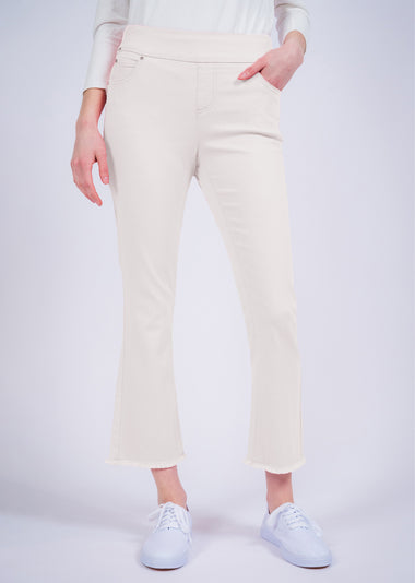 Ivory Hampton Twill Wide Leg Crop Pant from Lisette L Montreal