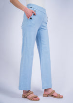 Powder Blue Hampton Twill Wide Leg Trousers from Lisette L Montreal