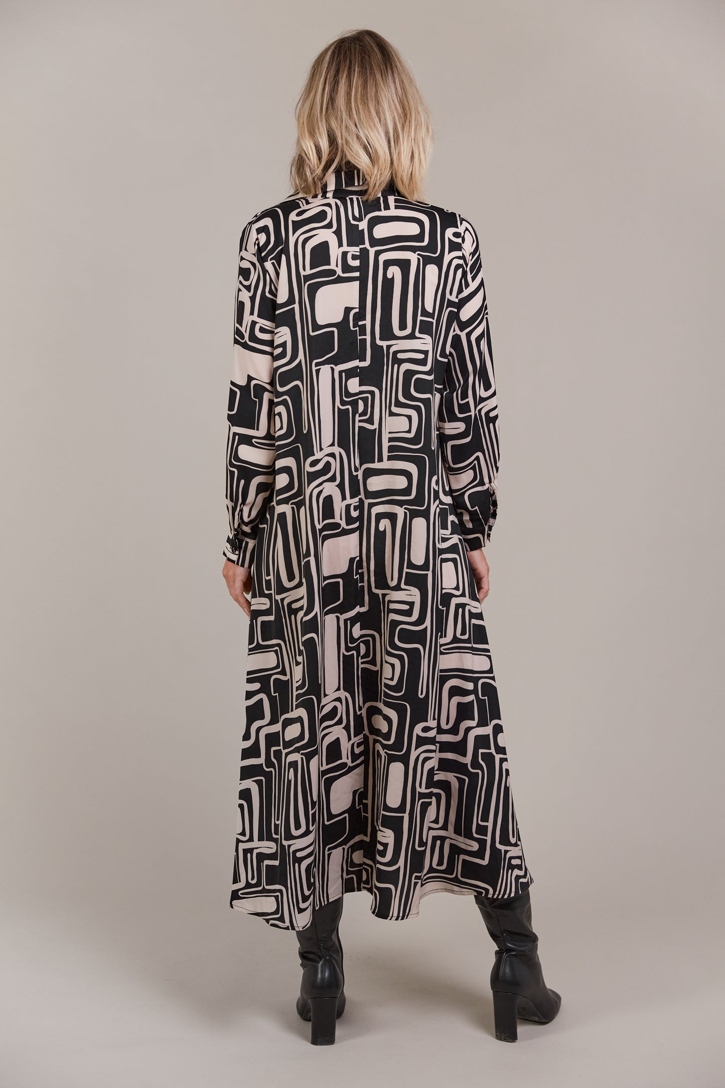 Elsie Shirt Dress- Geo