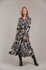 Elsie Shirt Dress- Geo