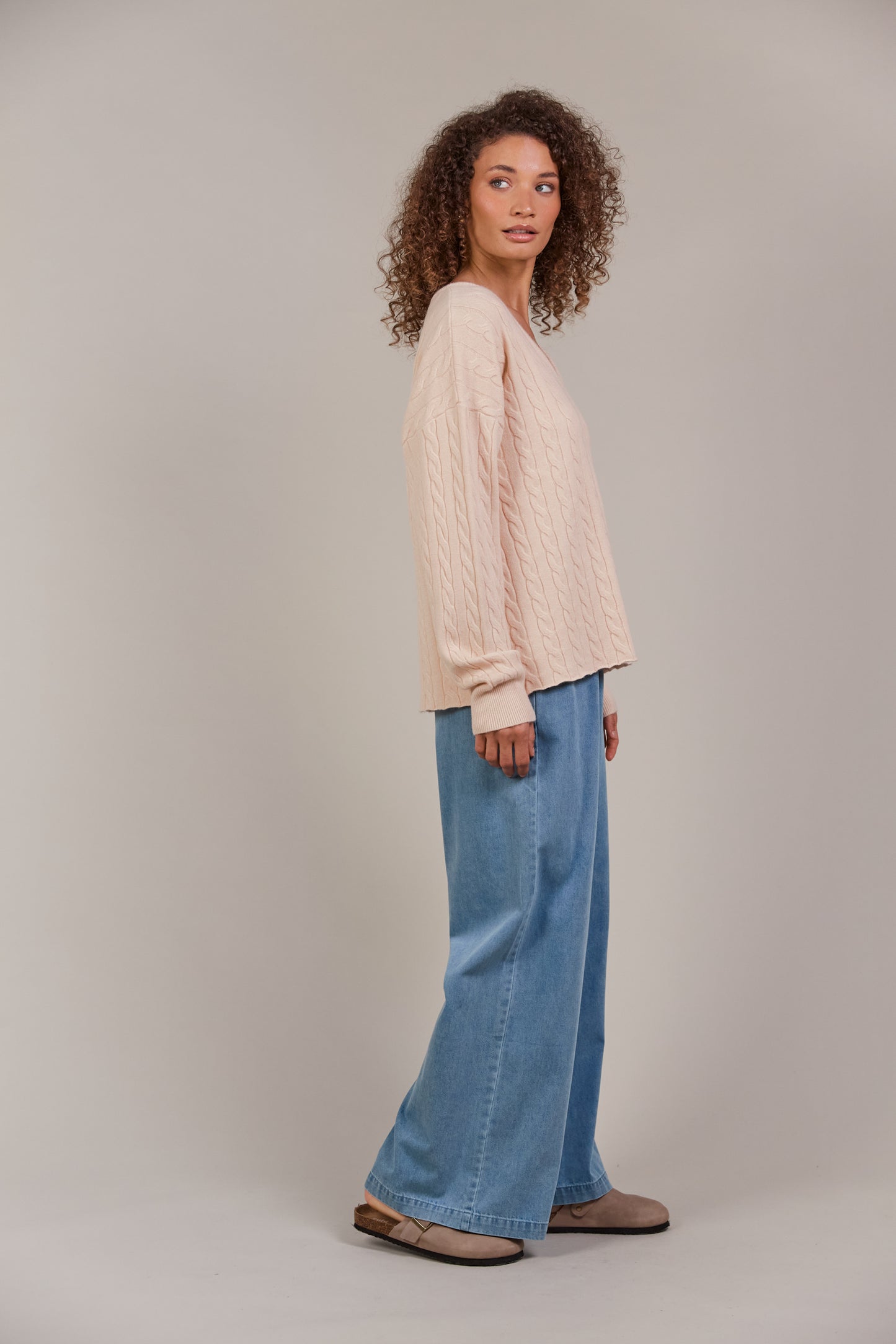 Palmer Cable Knit- Ecru