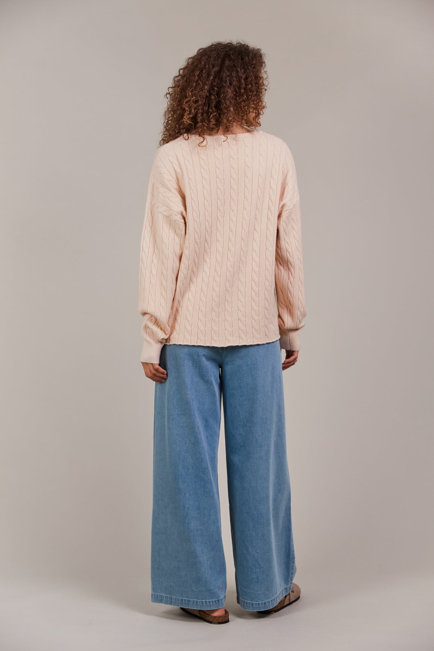 Palmer Cable Knit- Ecru