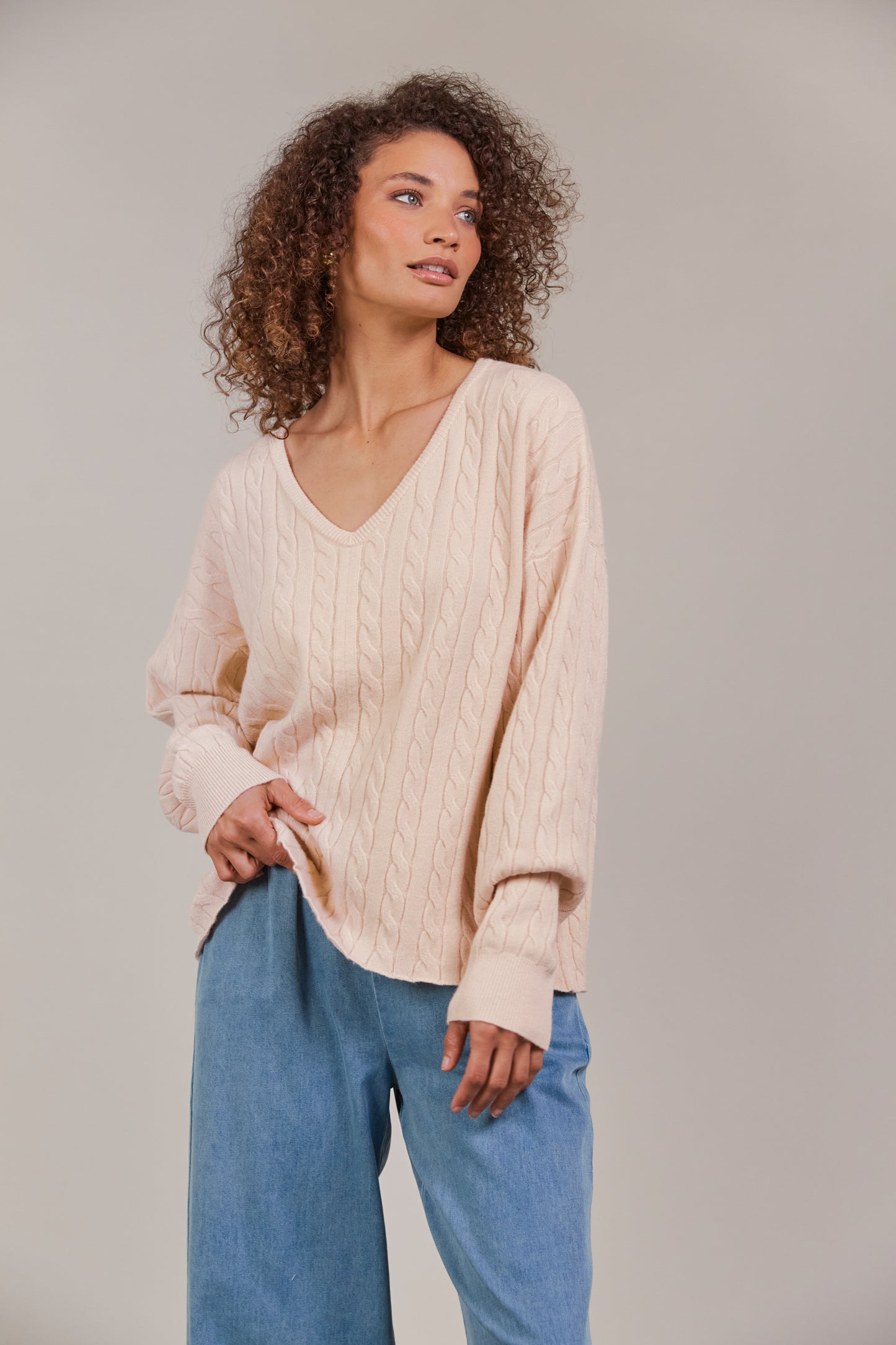 Palmer Cable Knit- Ecru