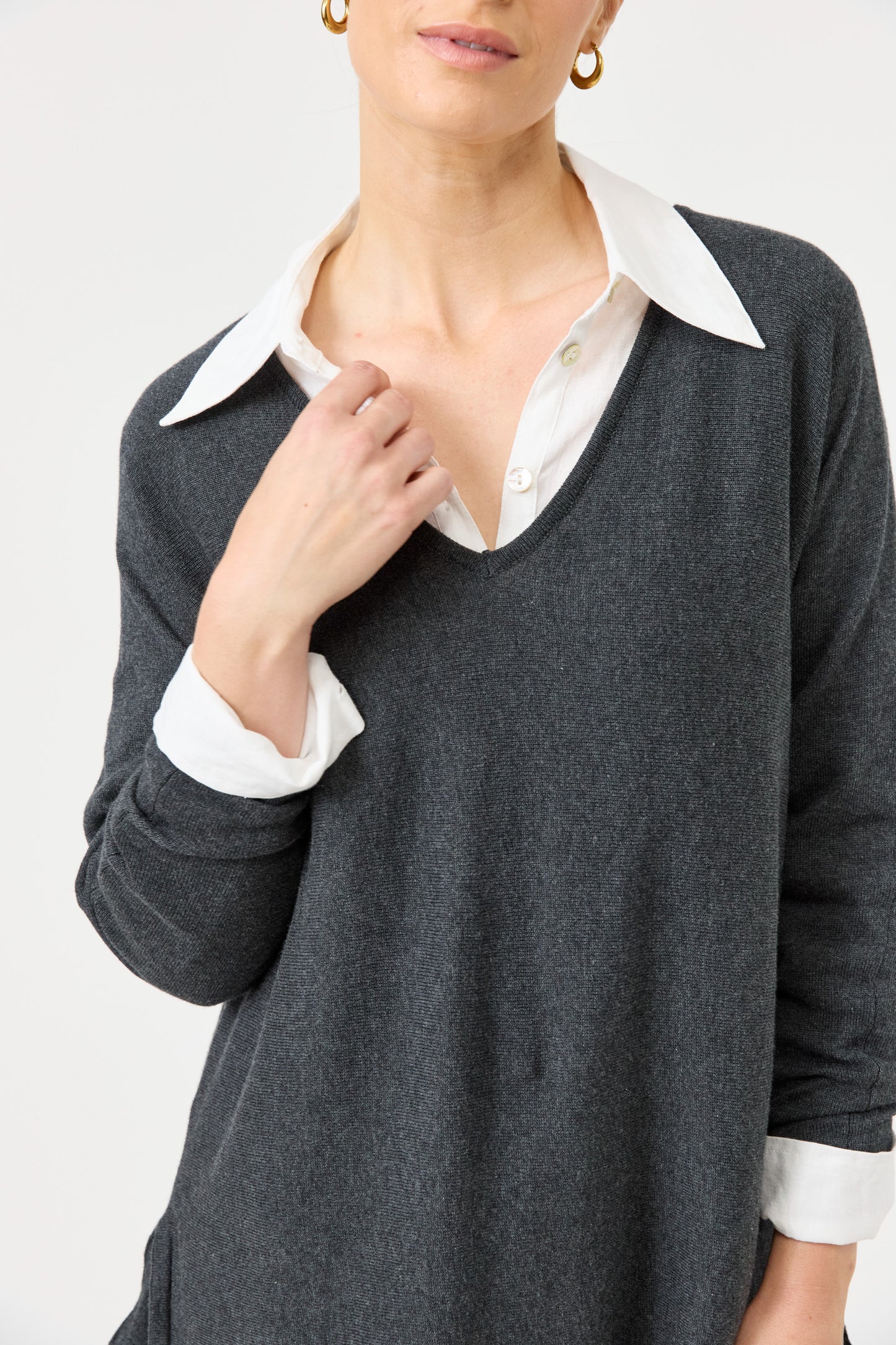 Studio Oversize Shirt - Salt colour