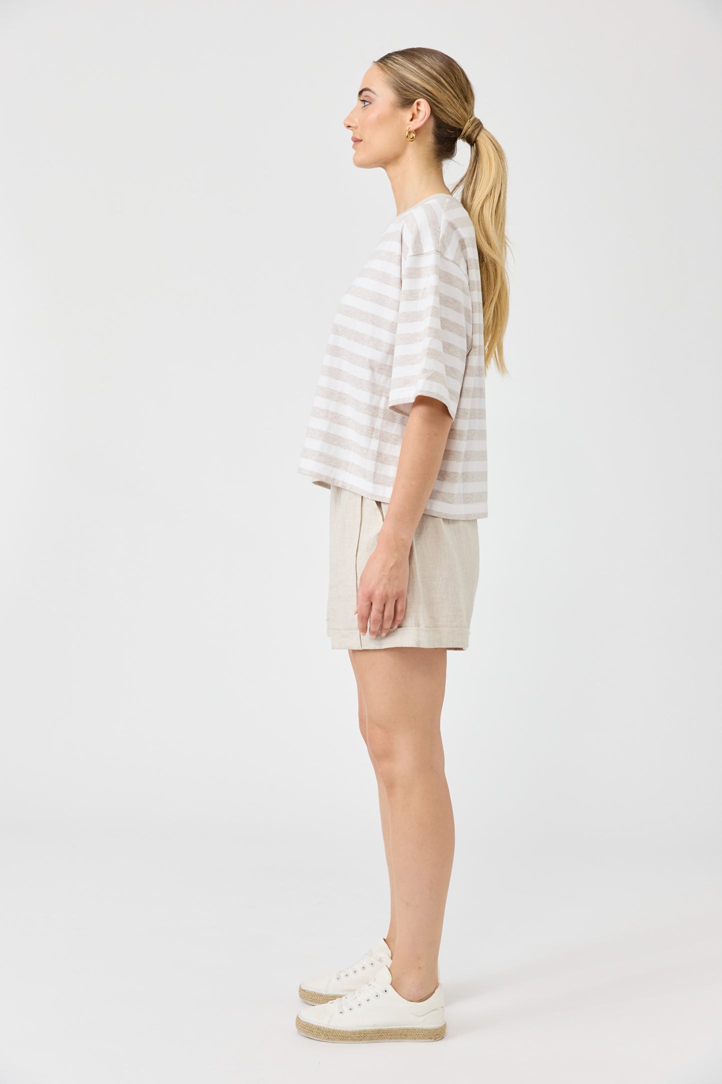 Studio Stripe T-shirt - Stone