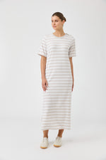 Studio Stripe T-shirt Dress - Stone
