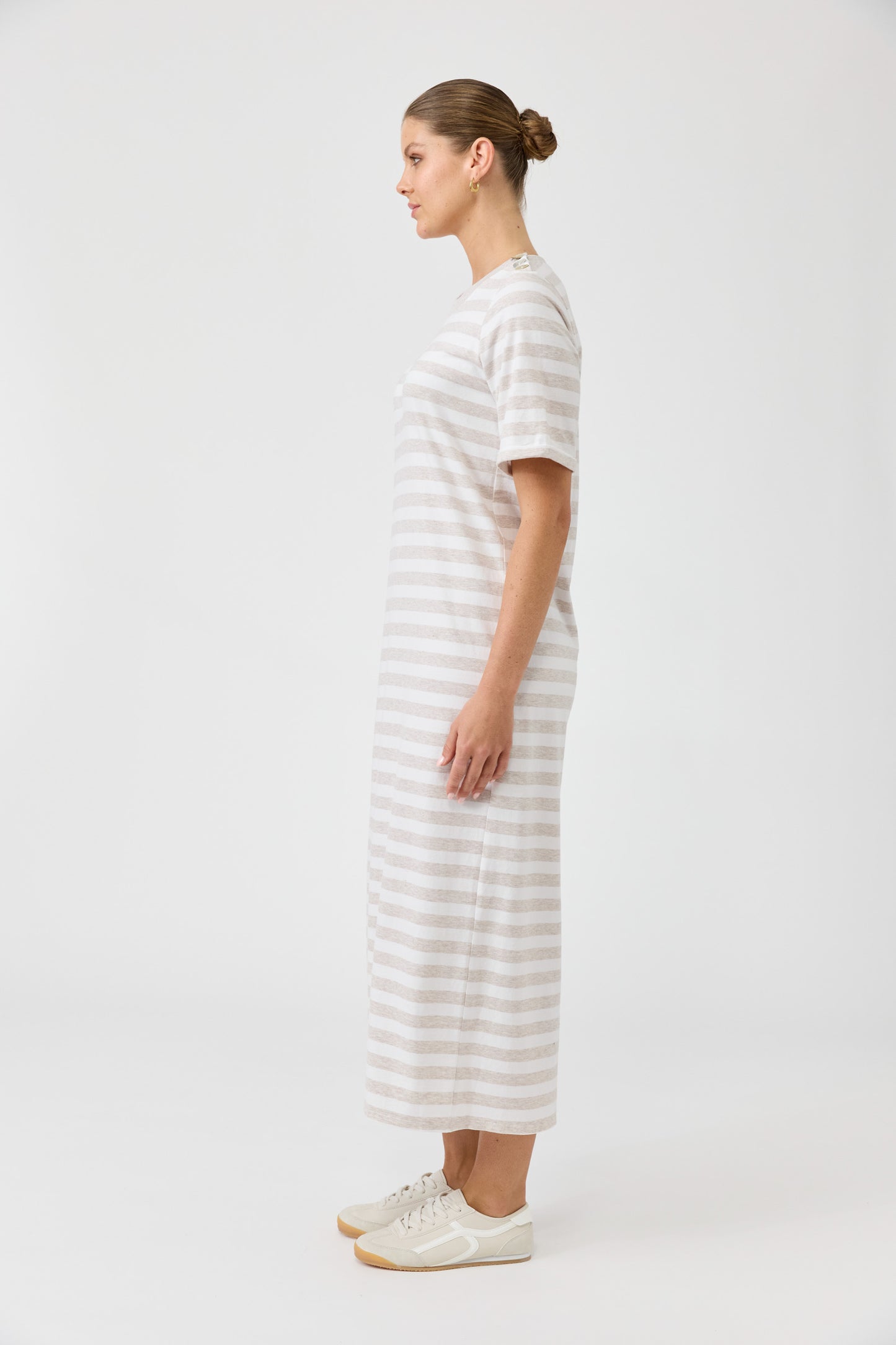 Studio Stripe T-shirt Dress - Stone