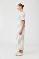 Studio Stripe T-shirt Dress - Stone