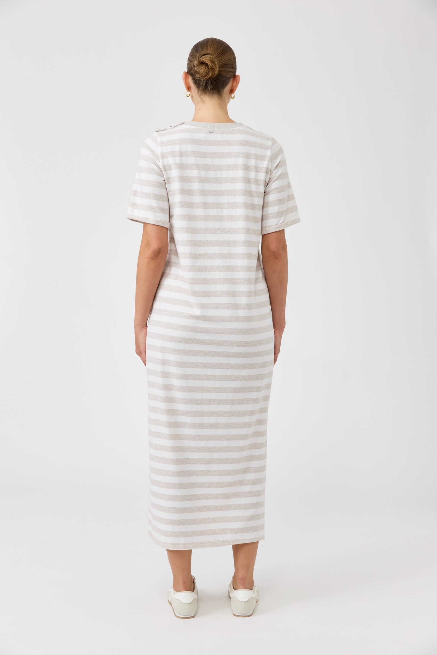 Studio Stripe T-shirt Dress - Stone