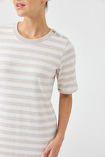 Studio Stripe T-shirt Dress - Stone