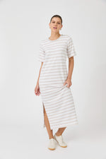 Studio Stripe T-shirt Dress - Stone