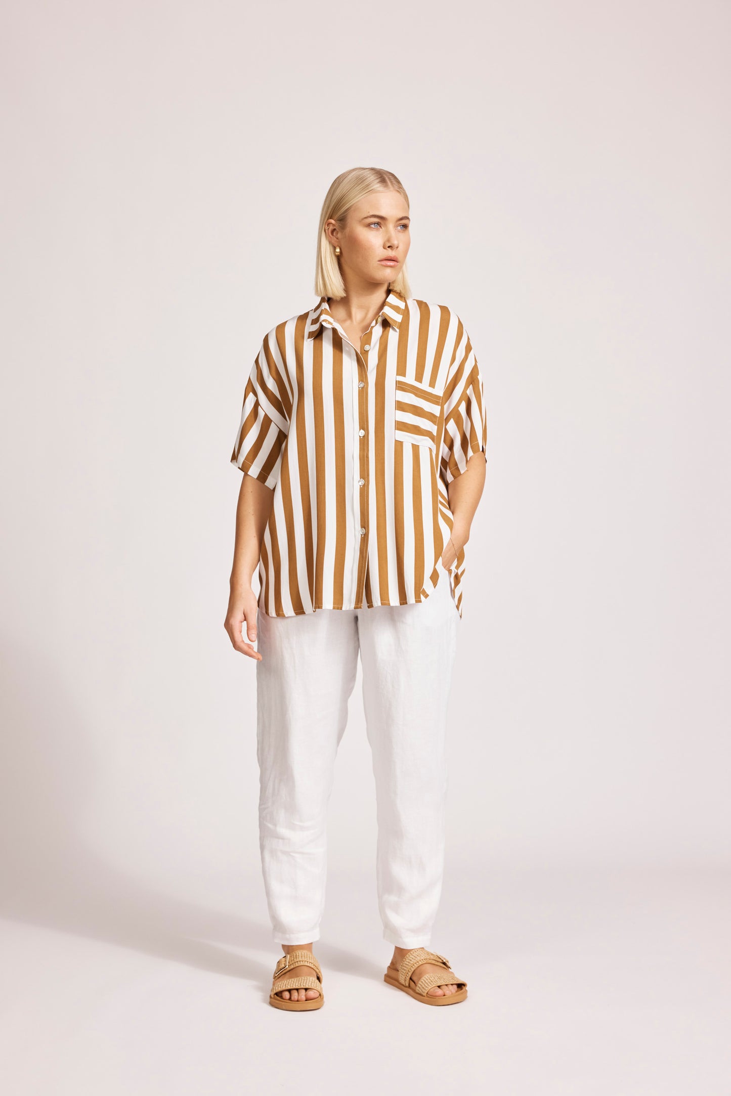 Treville Stripe Shirt - Caramel