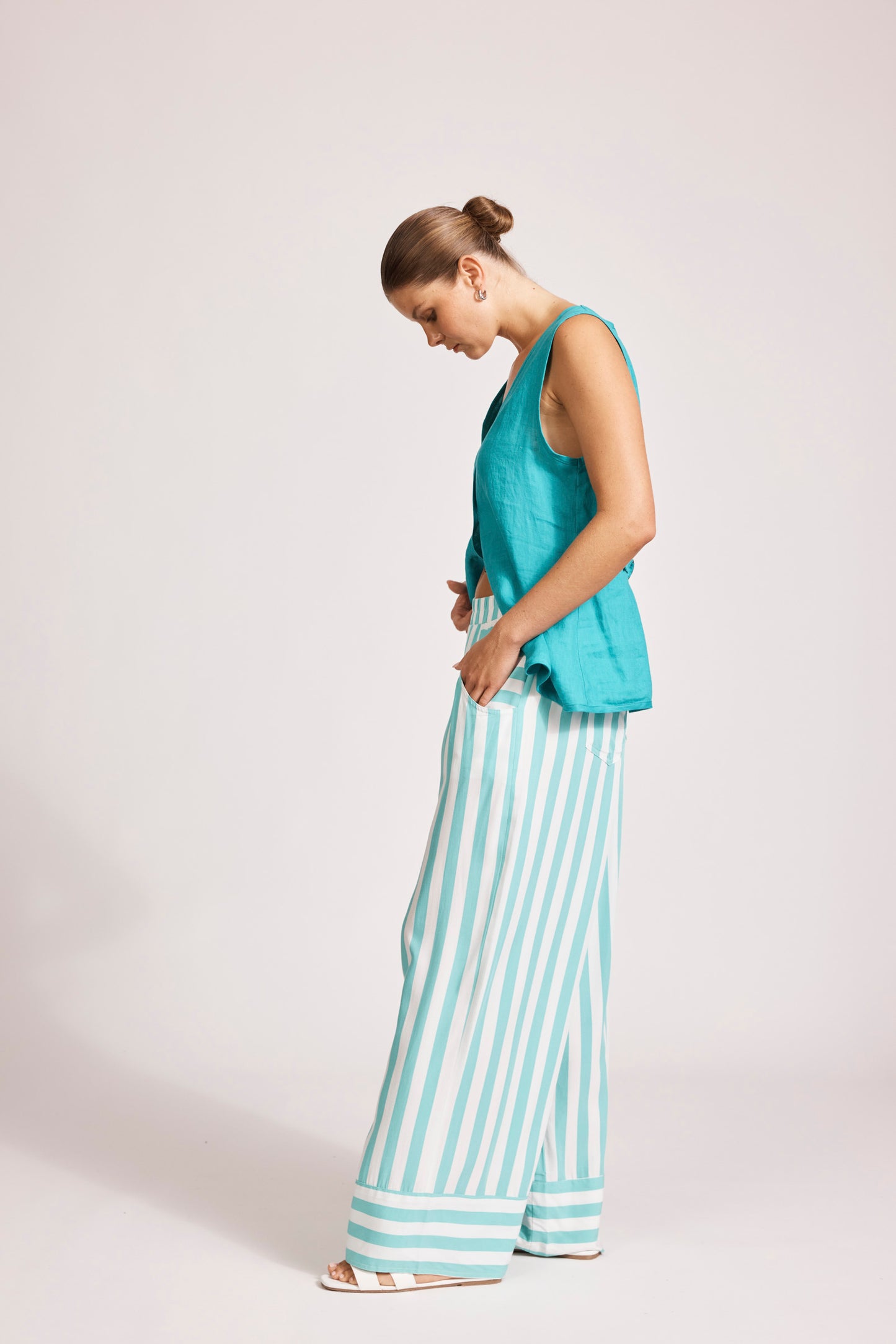 Treville Stripe Pant - Aqua