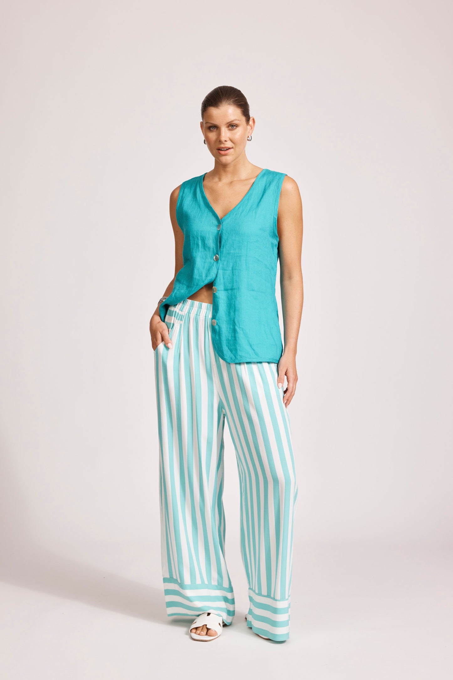 Treville Stripe Pant - Aqua