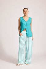 Treville Stripe Pant - Aqua