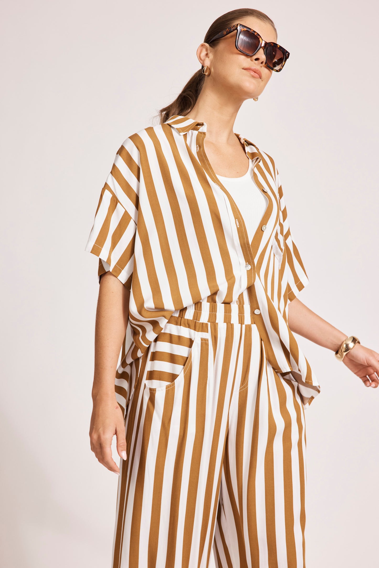 Treville Stripe Shirt - Caramel