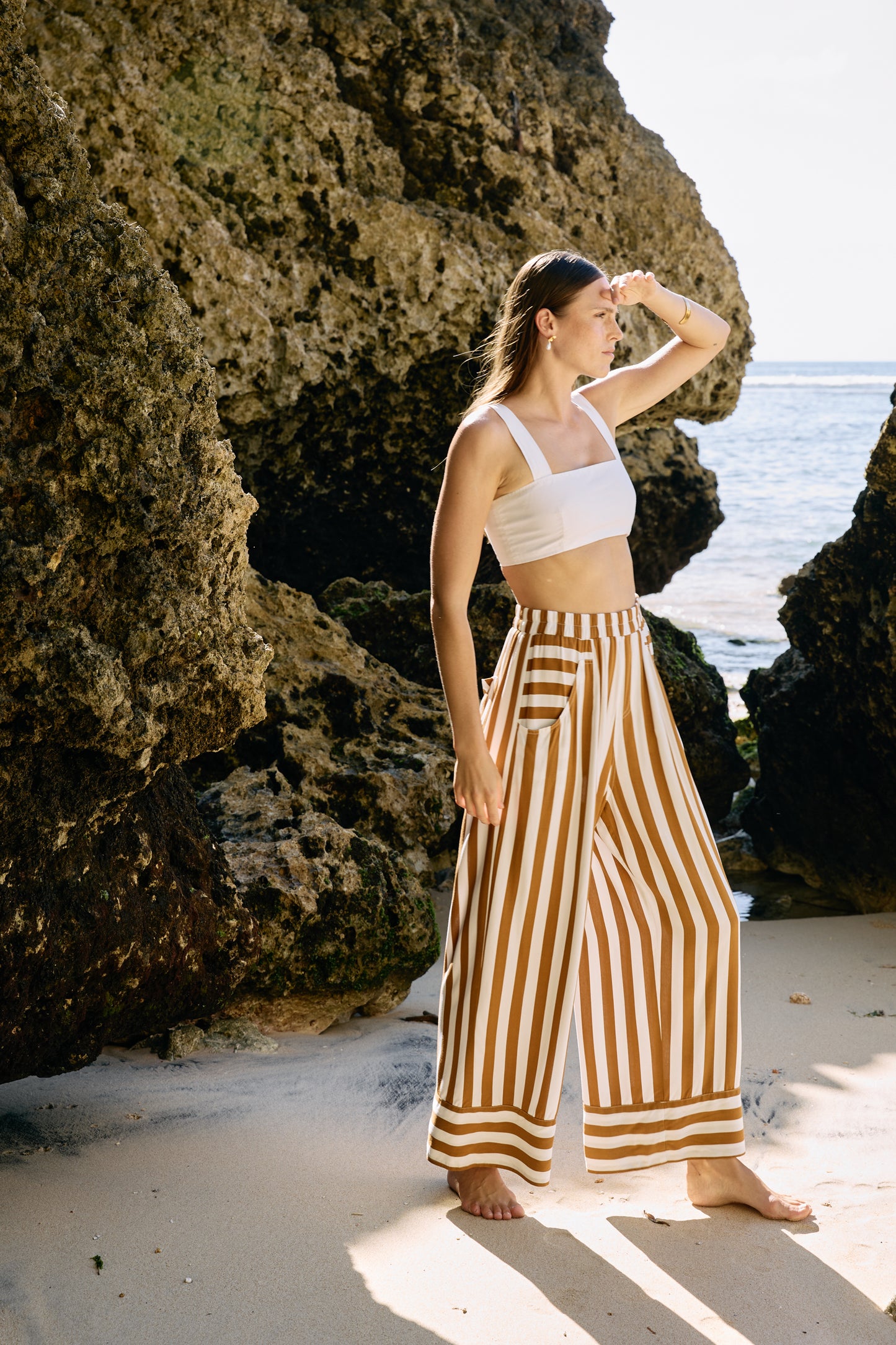 Treville Stripe Pant - Caramel