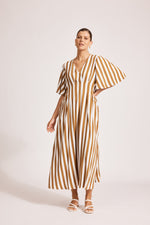 Treville Stripe Maxi Dress - Caramel