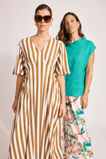 Treville Stripe Maxi Dress - Caramel