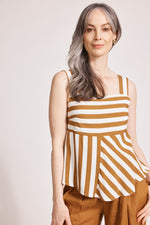 Treville Stripe Tank - Caramel