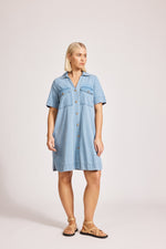 Melenia Denim Shirt Dress - Denim