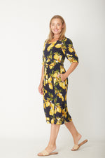 Luna Sky Lemon Midi Dress