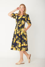 Luna Sky Lemon Midi Dress