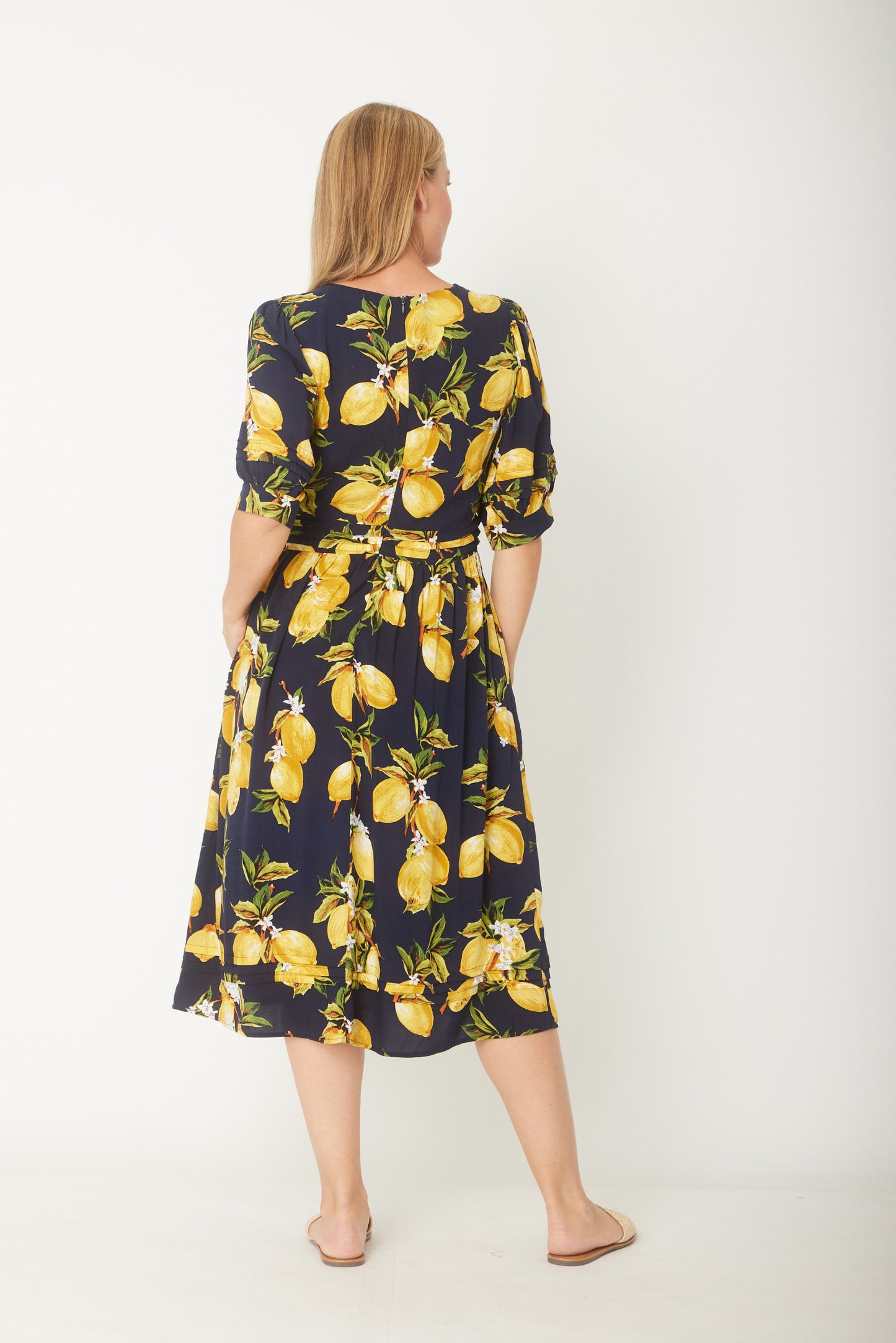 Luna Sky Lemon Midi Dress