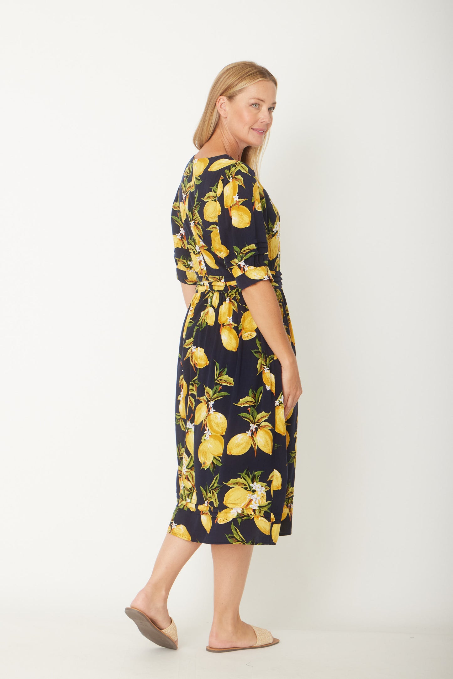 Luna Sky Lemon Midi Dress