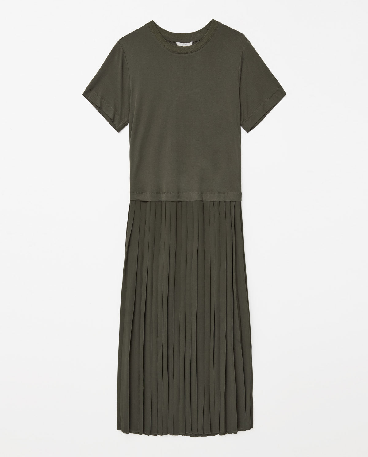 Yerse Barcelona Khaki flared dress