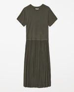 Yerse Barcelona Khaki flared dress