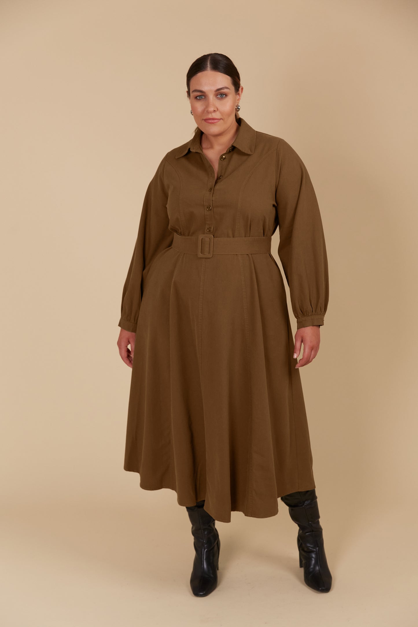 Freya Dress - Toffee colour