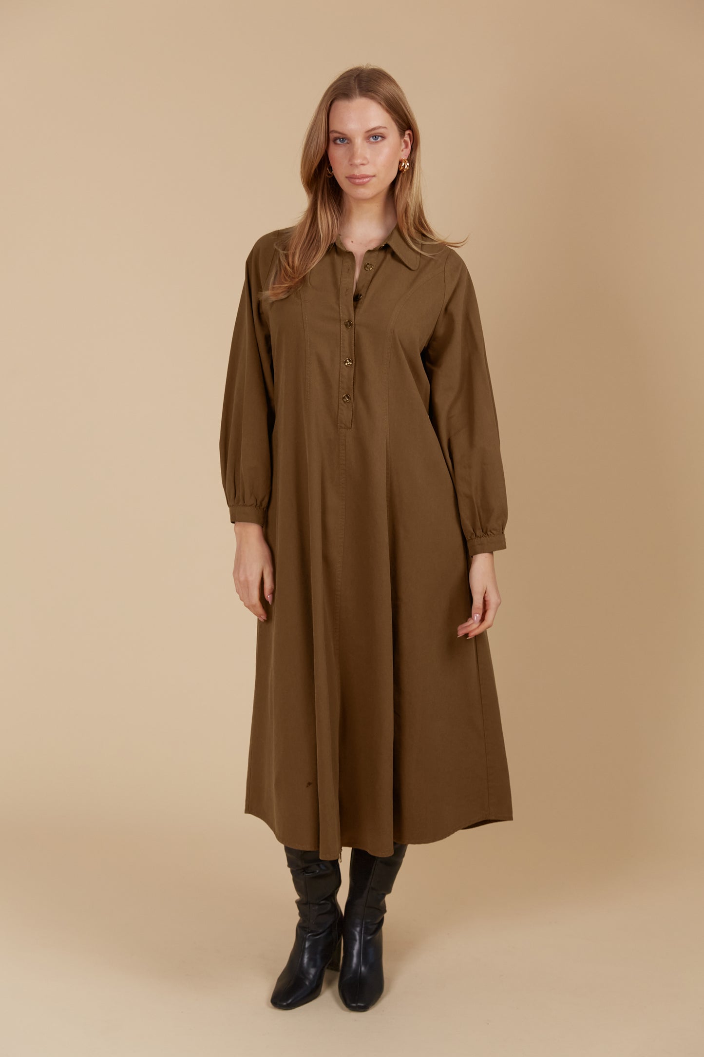 Freya Dress - Toffee colour