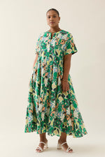 Aurora Pleat Maxi - Paisley Green