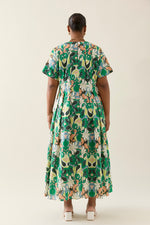 Aurora Pleat Maxi - Paisley Green