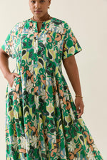 Aurora Pleat Maxi - Paisley Green