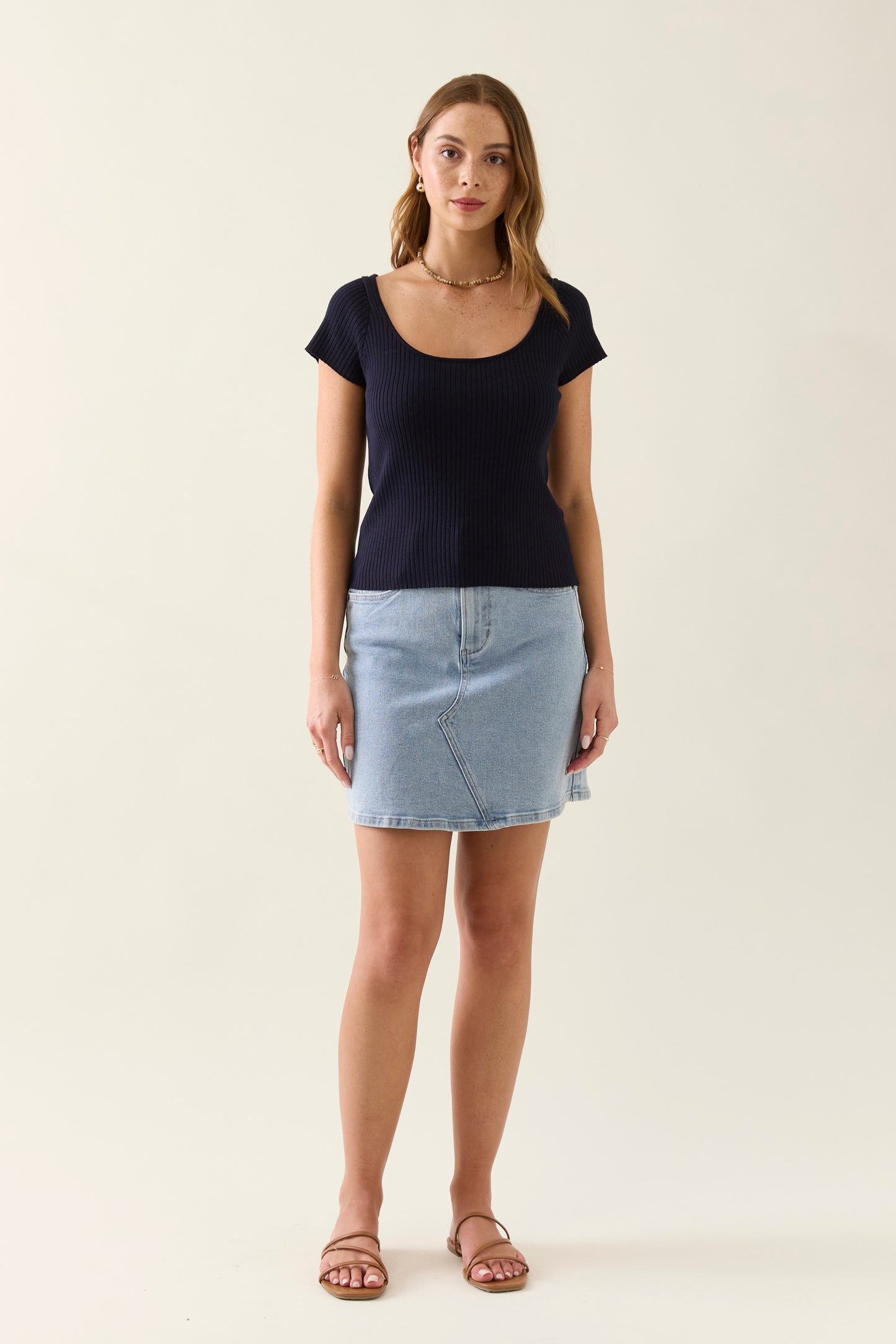 Adele Knit T-shirt - Navy