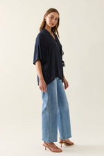 Oline Tie Shirt - Navy