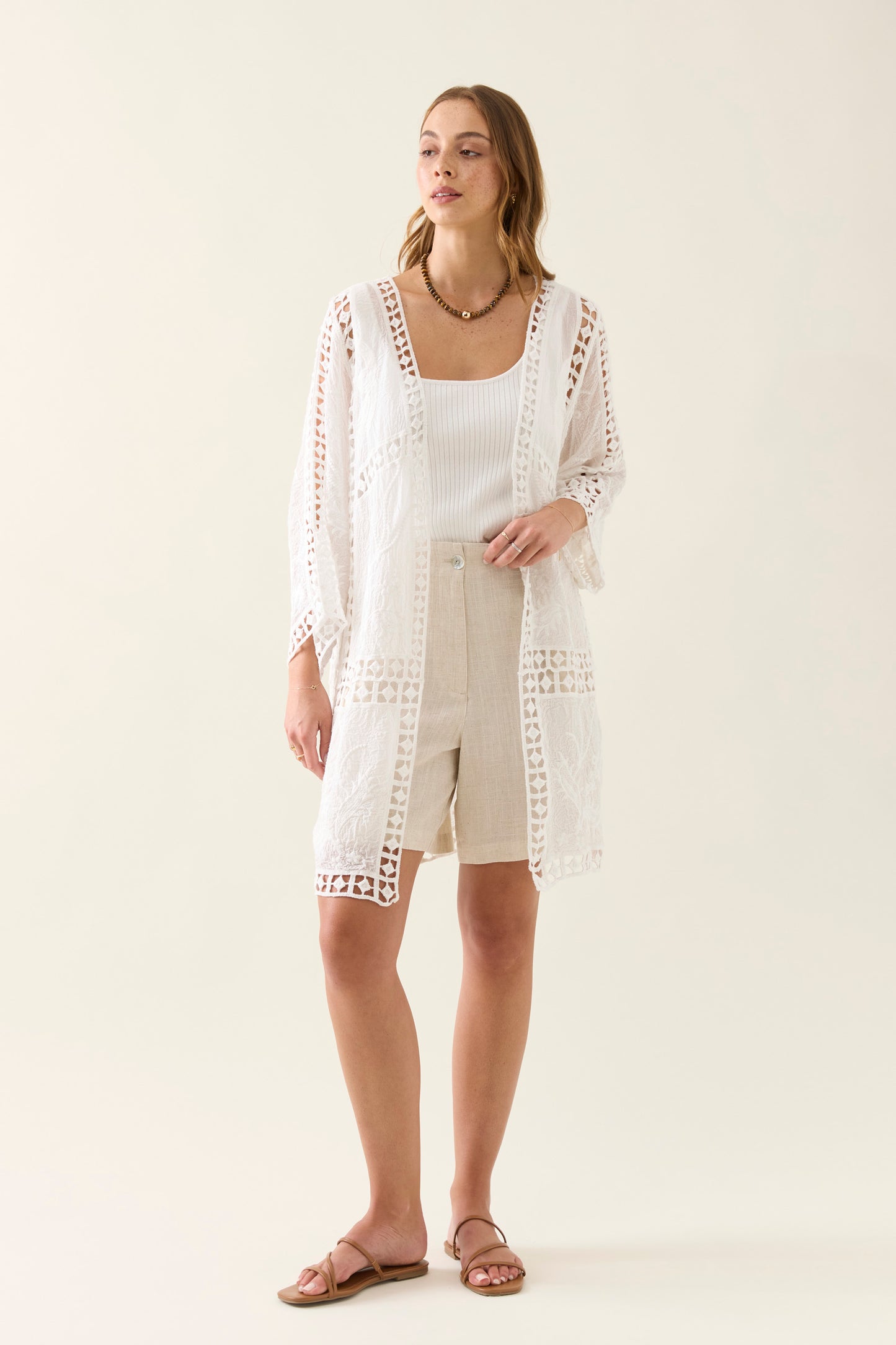 Oline Lace Kimono - Lotus