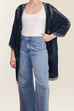 Oline Lace Kimono - Navy