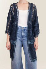 Oline Lace Kimono - Navy