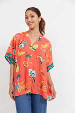Cabana Button Top - Brasil Coral