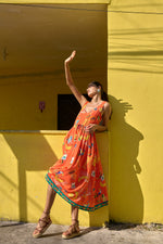 Cabana Tie Dress - Brasil Coral