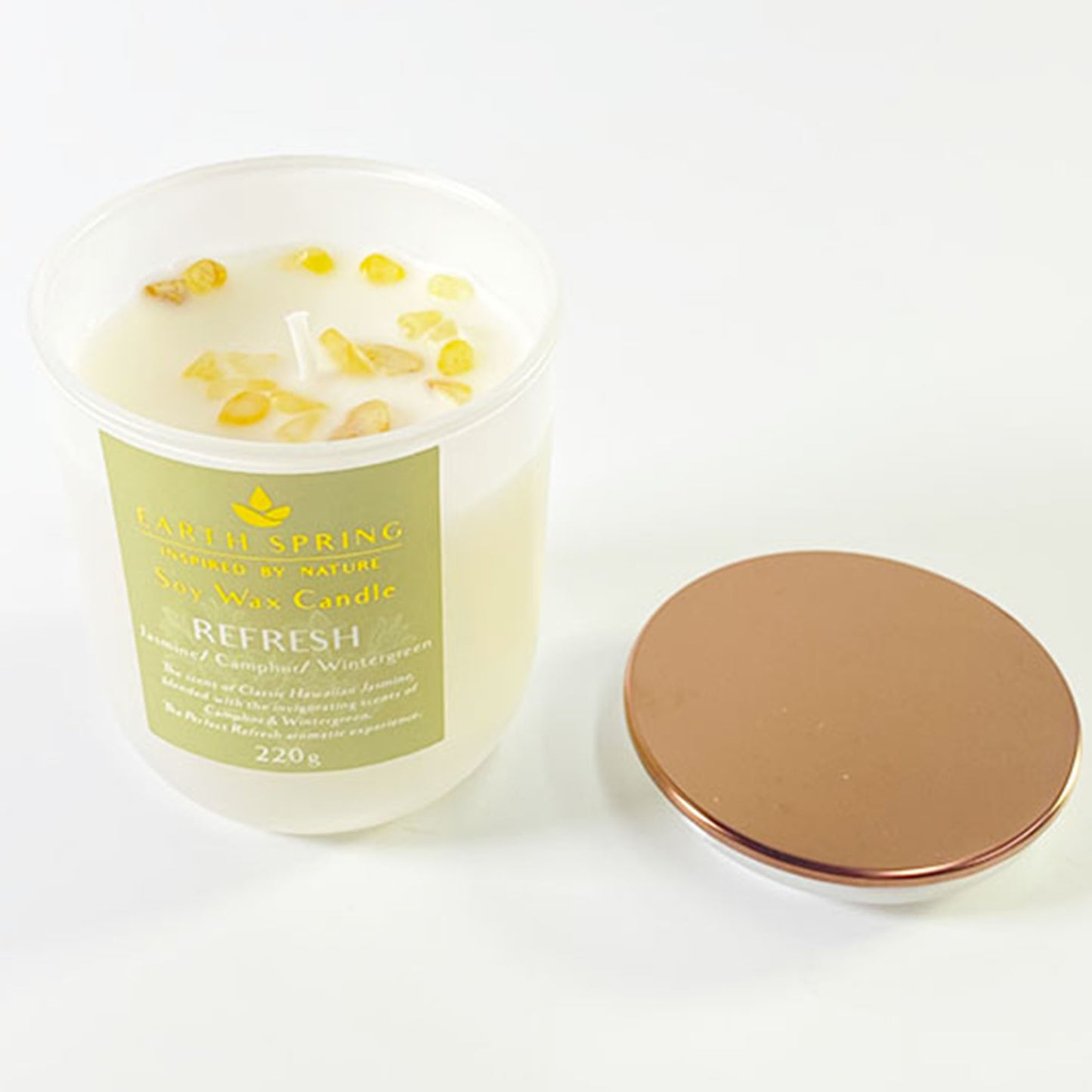 Earth Spring REFRESH Soy wax crystal candle 220g