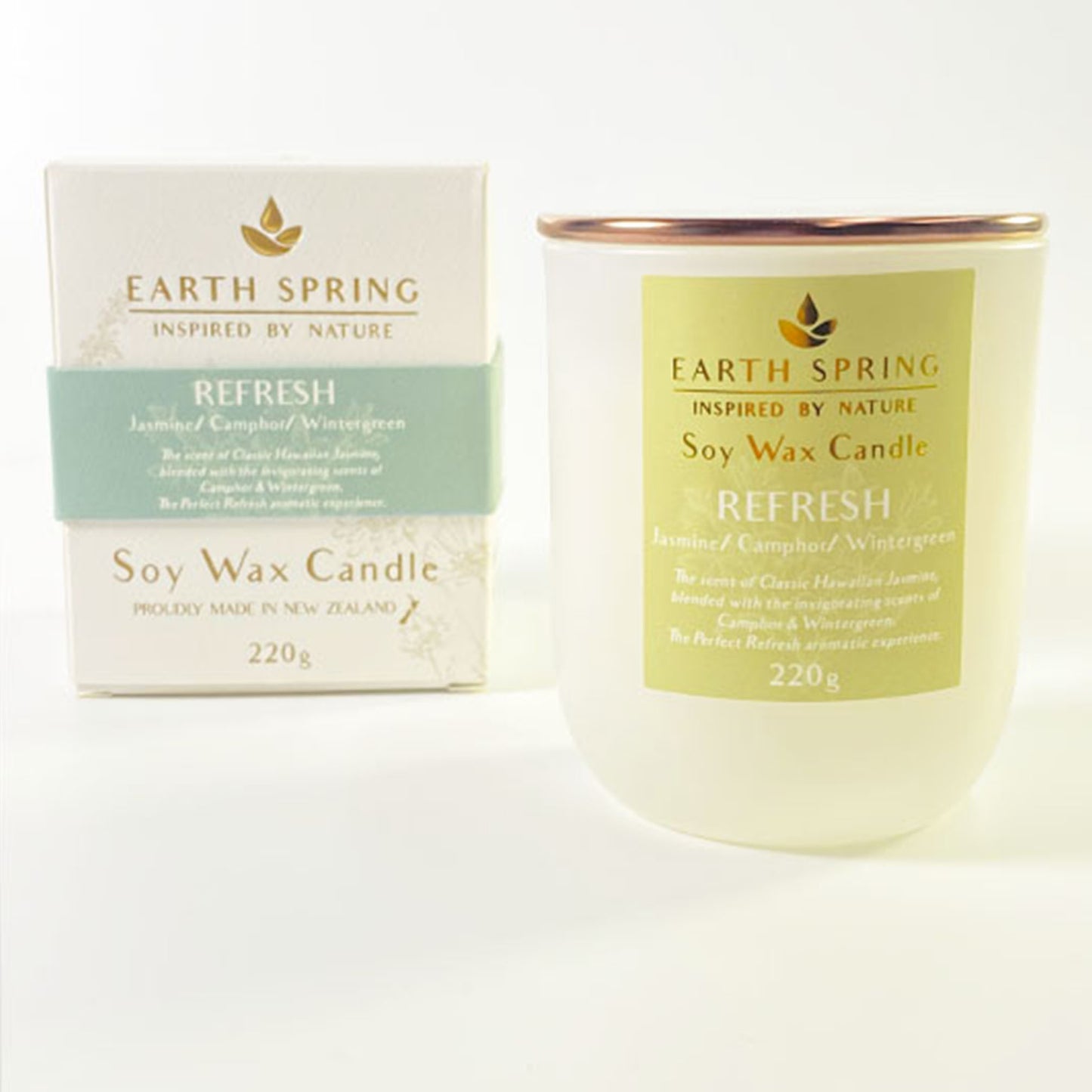Earth Spring REFRESH Soy wax crystal candle 220g