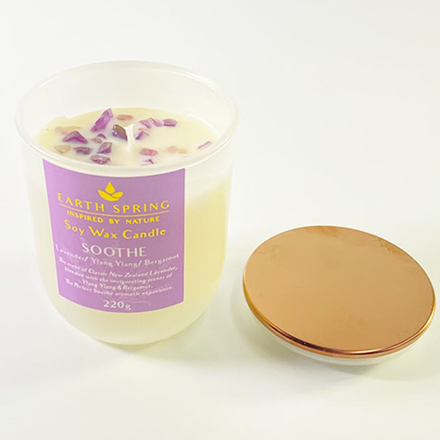 Earth Spring SOOTHE Soy wax crystal candle 220g