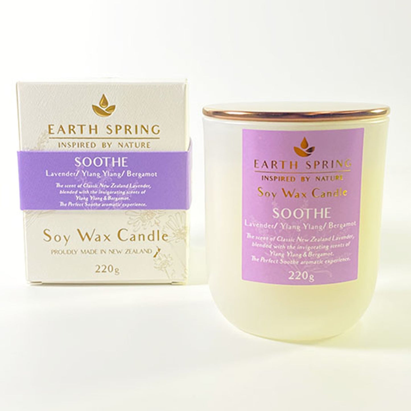Earth Spring SOOTHE Soy wax crystal candle 220g