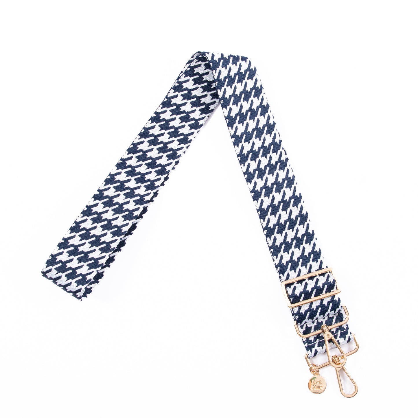 Liv & Milly Guitar Strap - Navy & White Houndstooth