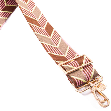 Liv & Milly Guitar Strap - Brown / Pink / Yellow Stripe