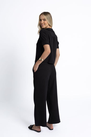 FLEETWOOD LINEN PANT - BLACK